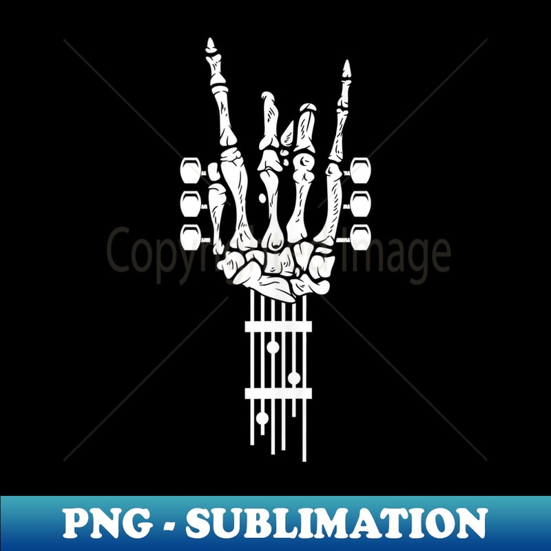 Rock & Roll Skeleton Guitar Music Lover - Digital Sublimation Download File