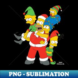 the simpsons marge homer bart lisa maggie holiday - png transparent sublimation file
