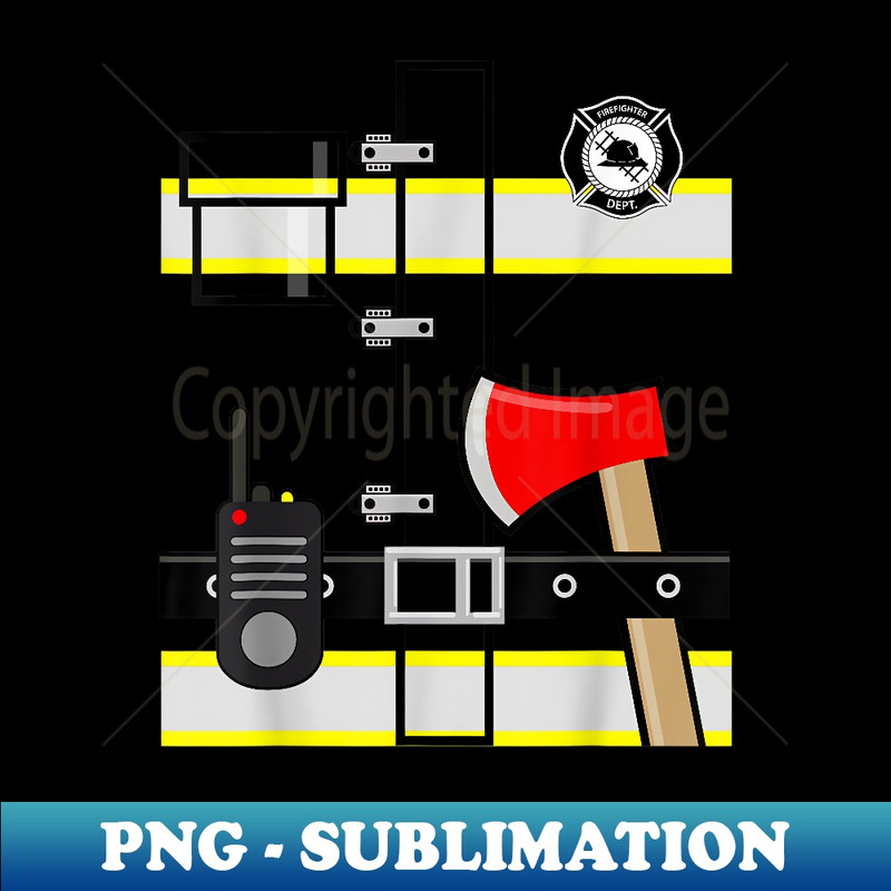 Firefighter Fireman Uniform Dress up T - Elegant Sublimation PNG Download