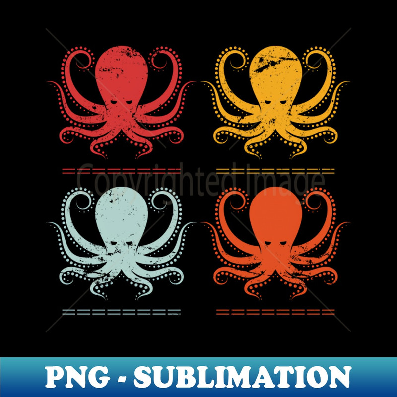 Retro Pop Art Octopus - Professional Sublimation Digital Download