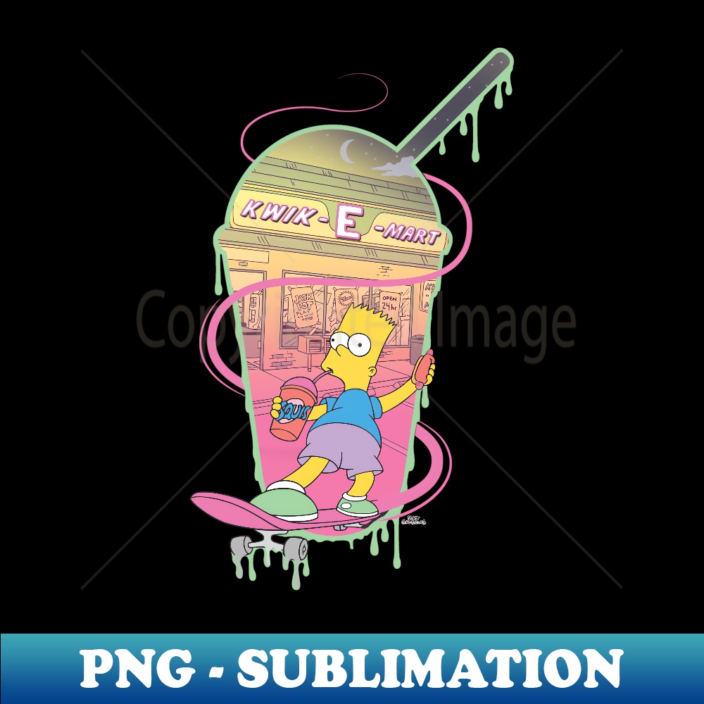 The Simpsons Bart Simpsons Kwik-E-Mart Squishee - Signature Sublimation PNG File