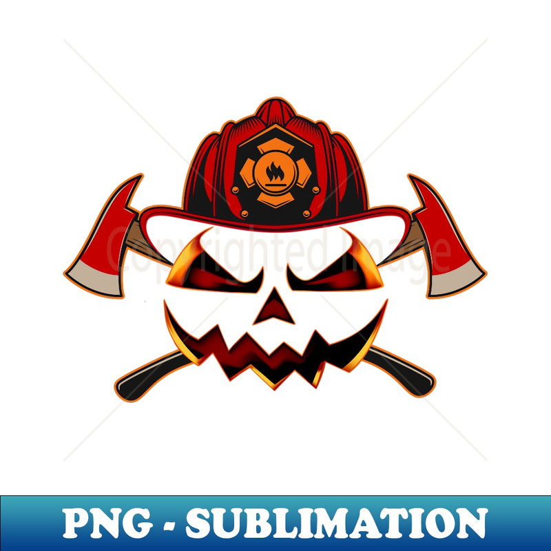 Firefighter Pumpkin Halloween For Fireman - Stylish Sublimation Digital Download
