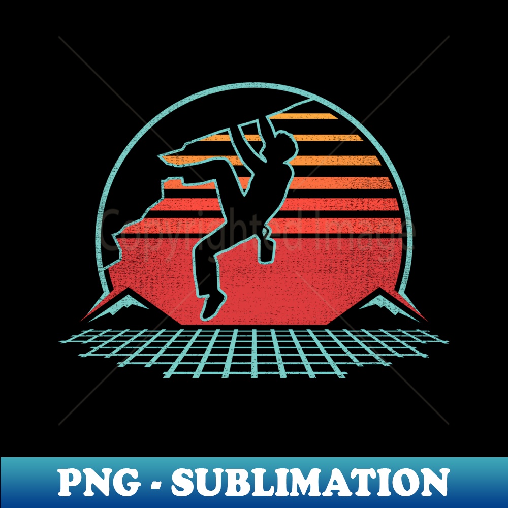 Rock Climbing Retro Vintage Bouldering 80s Style - Instant Sublimation Digital Download