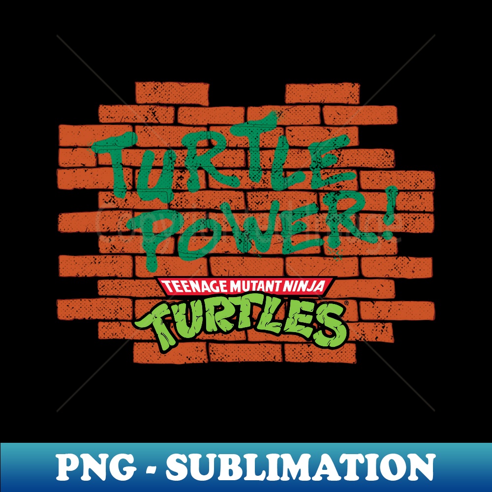 Mademark x nage Mutant Ninja Turtles - Turtle Power Brick Wall Graffiti Distressed - Instant PNG Sublimation Download