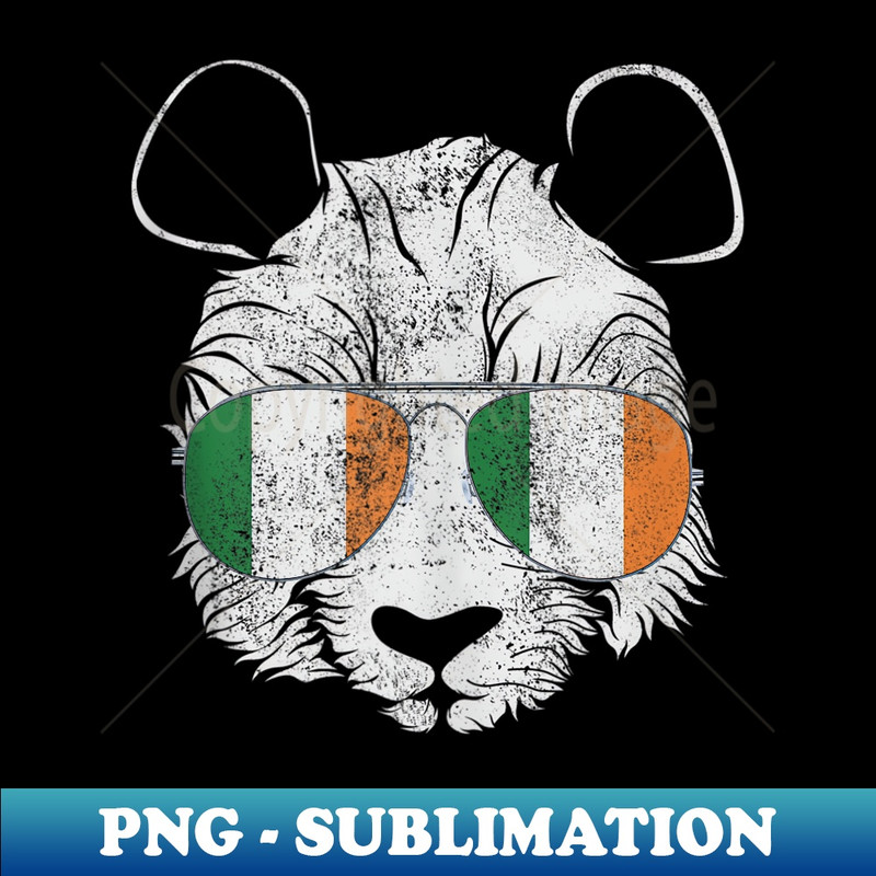 St. Patrick's Day Panda Irish Ireland Flag Saint Paddy's - Exclusive PNG Sublimation Download