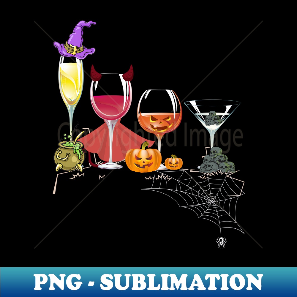 Spellbind Wine Glass Of Witchcraft Halloween - Premium PNG Sublimation File