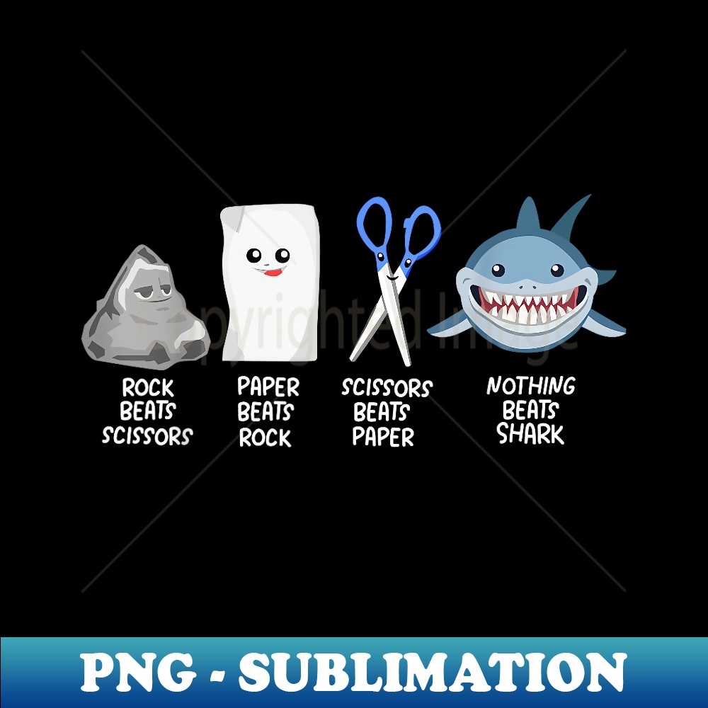 Rock Paper Scissors Shark Clothes Outfit Sharks - Sublimation-Ready PNG File