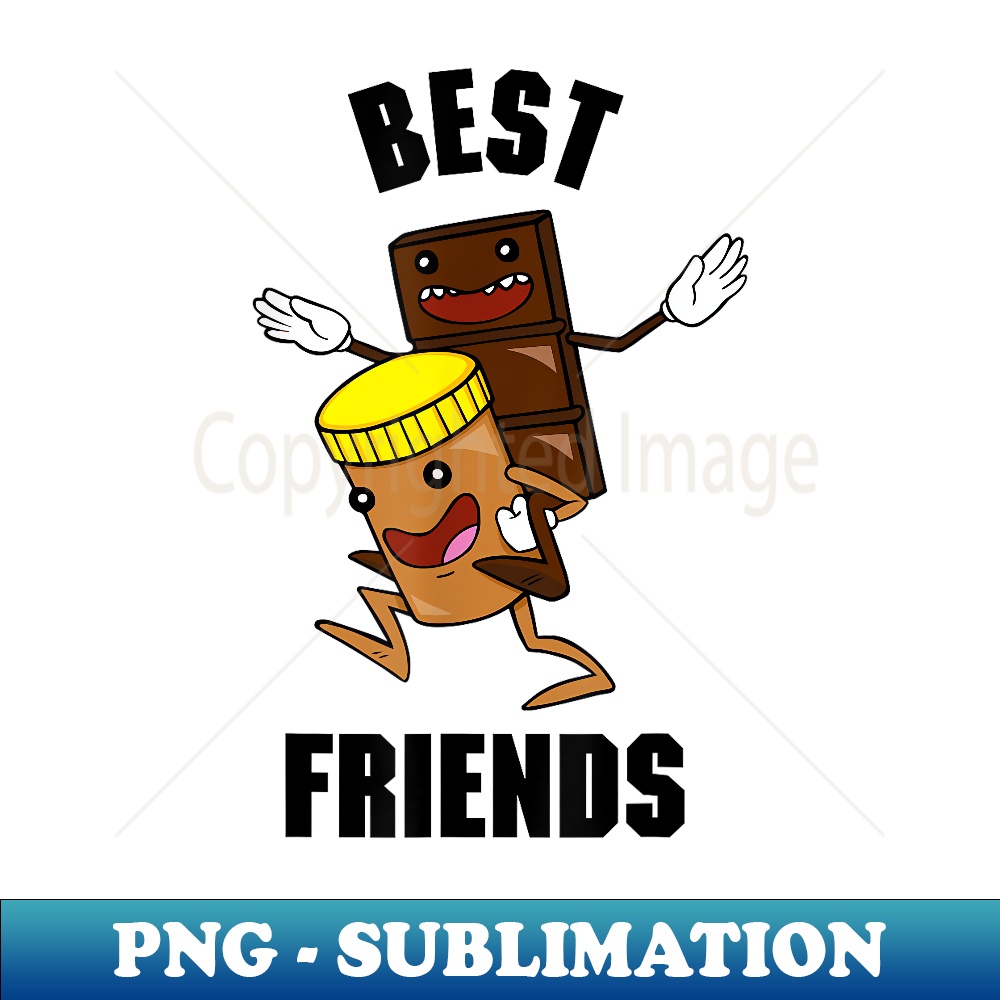 Funny Peanut Butter and Chocolate Best Friends - PNG Transparent Sublimation File