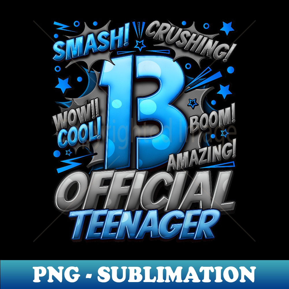 Official nager 13th Birthday Comic Awesome Since - PNG Transparent Sublimation File