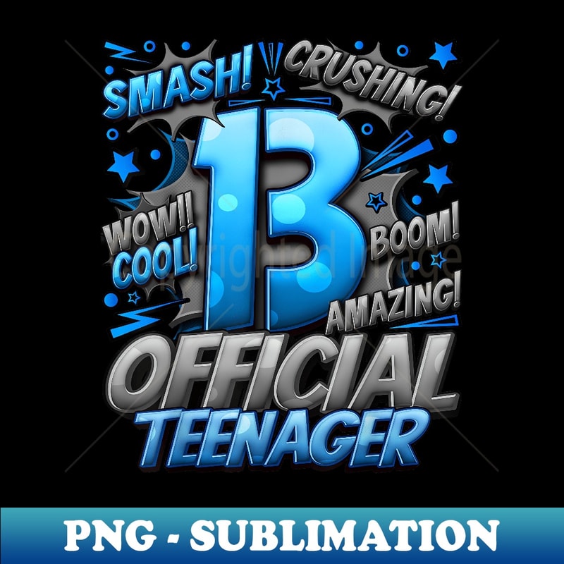 Official nager 13th Birthday Comic Awesome Since - PNG Transparent Sublimation File