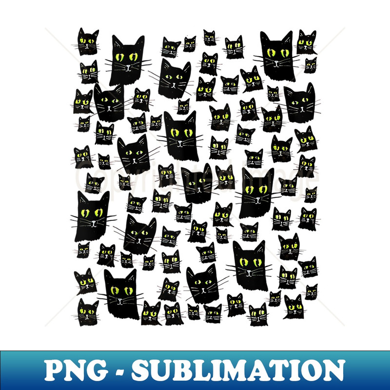 Spooky Black Cats Cat Art Halloween - Premium PNG Sublimation File
