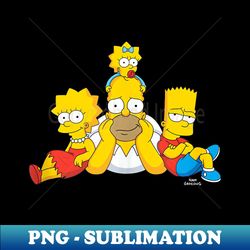 the simpsons homer lisa bart and maggie portrait - png transparent sublimation file