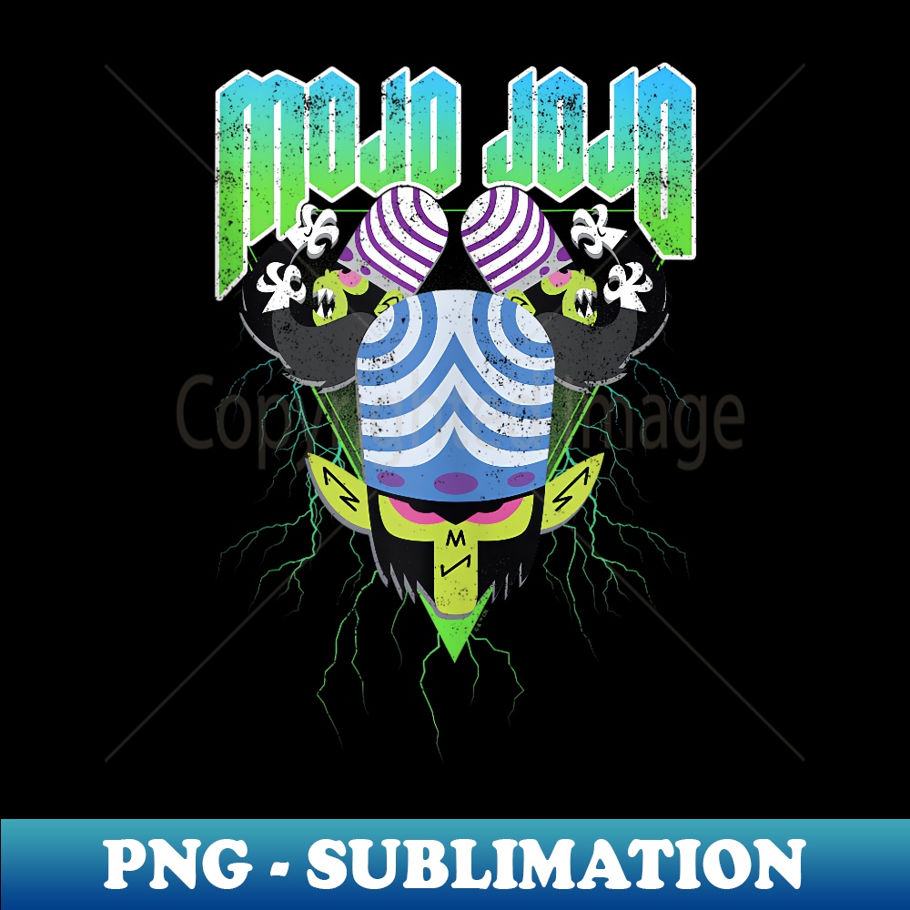 Power Puff Girls Mojo Jojo Electric Evil Metal Distressed - Trendy Sublimation Digital Download