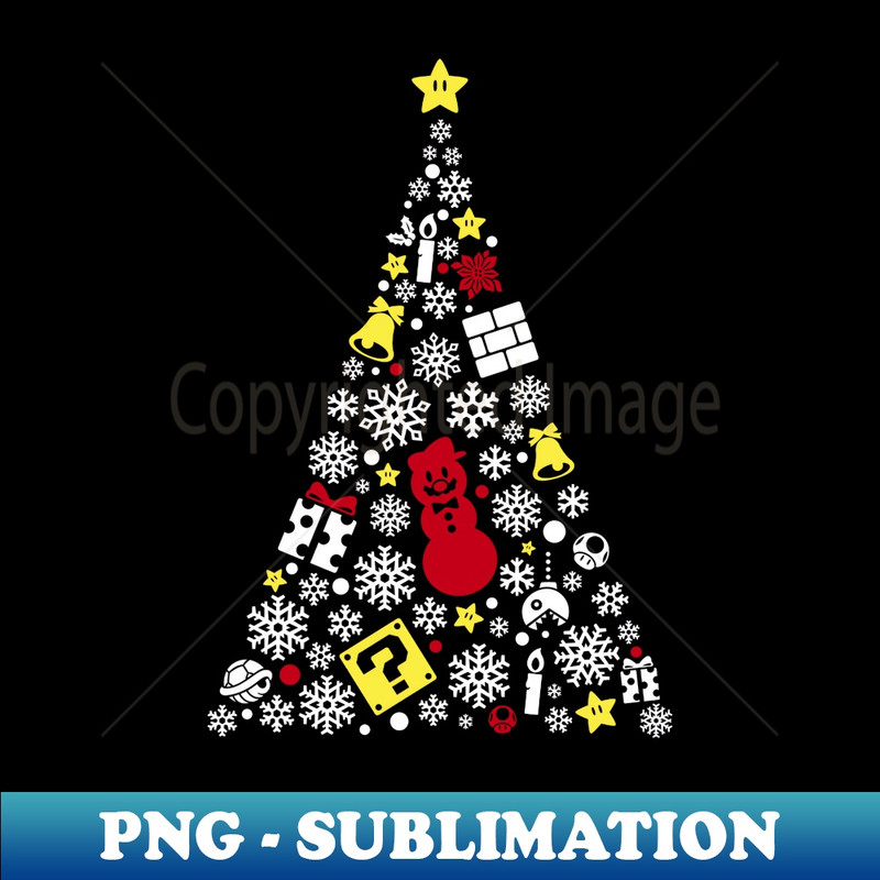 Super Mario Items Star Christmas Tree - Professional Sublimation Digital Download