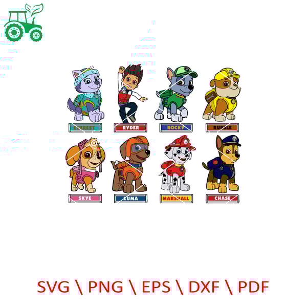 Bundle Paw Patrol svg, Paw patrol Clipart, Cartoon Paw Svg, - Inspire ...