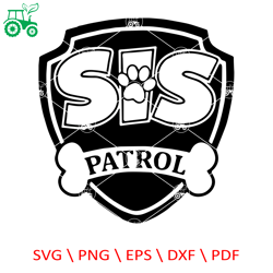 sis paw patrol svg, paw patrol clipart, cartoon paw svg, dog patrol svg, digital download