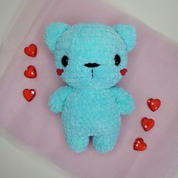 Seafoam Blue organic teddy bear kawaii toy - gift for friend
