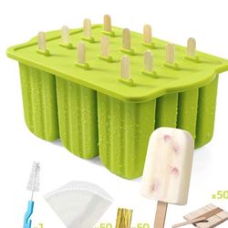 Summer DIY Ice Cream Tools With Wooden Sticks Silicone Popsicle