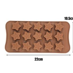Heart Square Chocolate Mold Candy Mold Silicone Five-pointed Star for Jelly Fudge Truffle Ice Cube Baking Tools