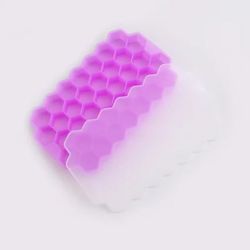 Silicone Ice Cubes Mold with Lid Honeycomb Ice Tray Ice Mold Container Whiskey Ice Mold Kitchen Gadget Bar Ice Cube Make