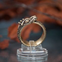 Wolf handcrafted adjustable ring. Pagan viking jewelry. Norse Scandinavian Replica. Author creation.