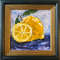 Lemon Original Art Fruit Painting Small Wall Art With Frame By ArtNastPos 1