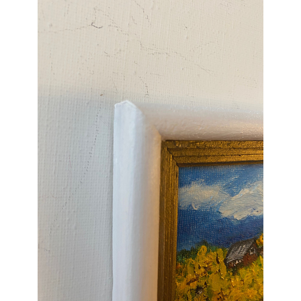 Landscape Original Art House Painting Small Wall Art With Frame By ArtNastPos 3