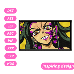 anime girl embroidery design, machine embroidery design, anime embroidery design