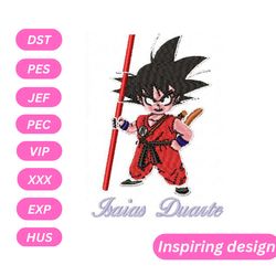 goku boy embroidery design, machine embroidery design, anime embroidery design