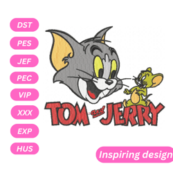 tom and jerry embroidery design, machine embroidery design, cartoon embroidery design
