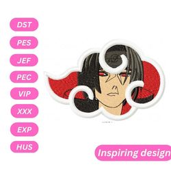 anime red cloud embroidery design, machine embroidery design, anime embroidery design