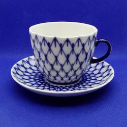 Lomonosov Porcelain Factory.Coffee Cup & Saucer.Bone Porcelain LFZ