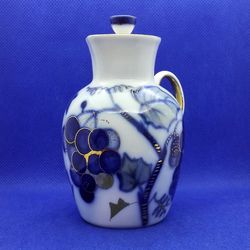 Milk Jug Russian Bone China LFZ. Lomonosov Porcelain Cobalt Blue