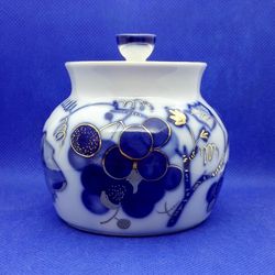 Sugar bowl Russian Bone China LFZ.Lomonosov Porcelain Cobalt Blue