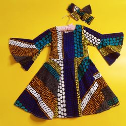 Girls Frock Dress, Toddlers Dress, Gift For Girls, Birthday Party Gift Dress, African Print Dress, Stocking Fillers