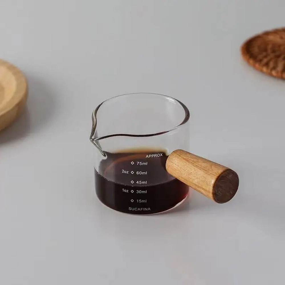 Wooden handle espresso cup