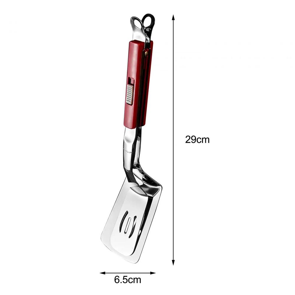 Premium Stainless Steel Slotted Spatula Tongs Ideal For Grilling Fish Steaks Burgers And Eggs 5