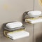 Soap dish with sponge storage for kitchen sinks