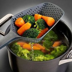 large capacity strainer spoon, versatile kitchen tool for frying and filtering