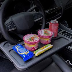 universal car table holder, steering wheel desk for laptops & meals