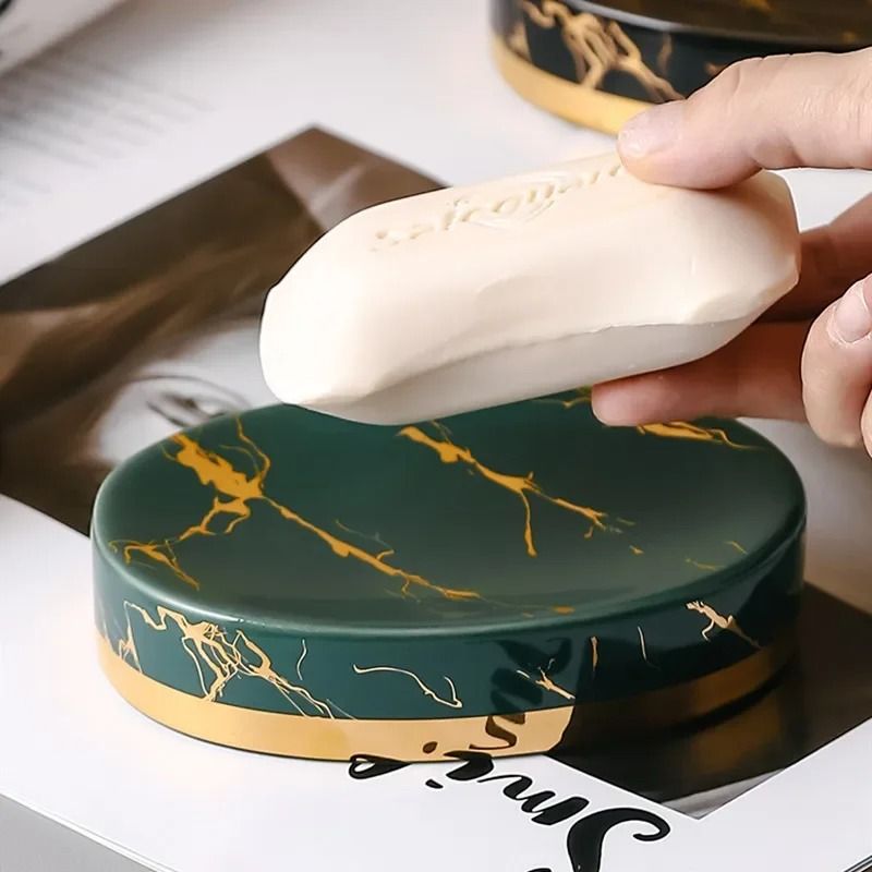 Buy Marble Stripes Ceramic Soap Dish