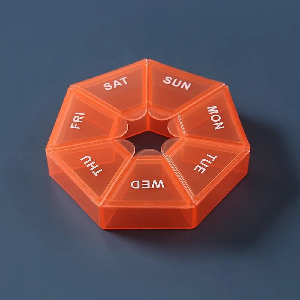 Mini Small Portable Travel Vitamin Pill Box 7Compartment Daily Medicine Organizer 10