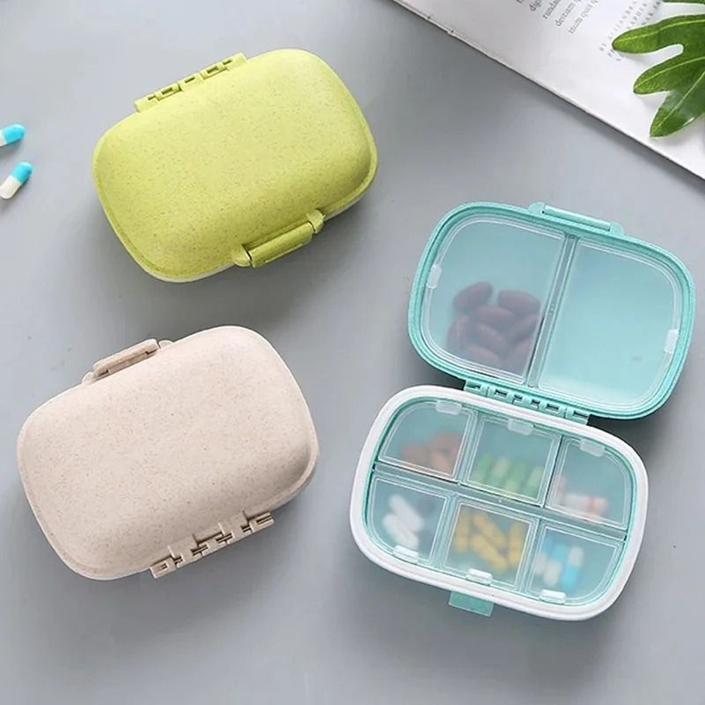 Portable Pill Box with Compartments