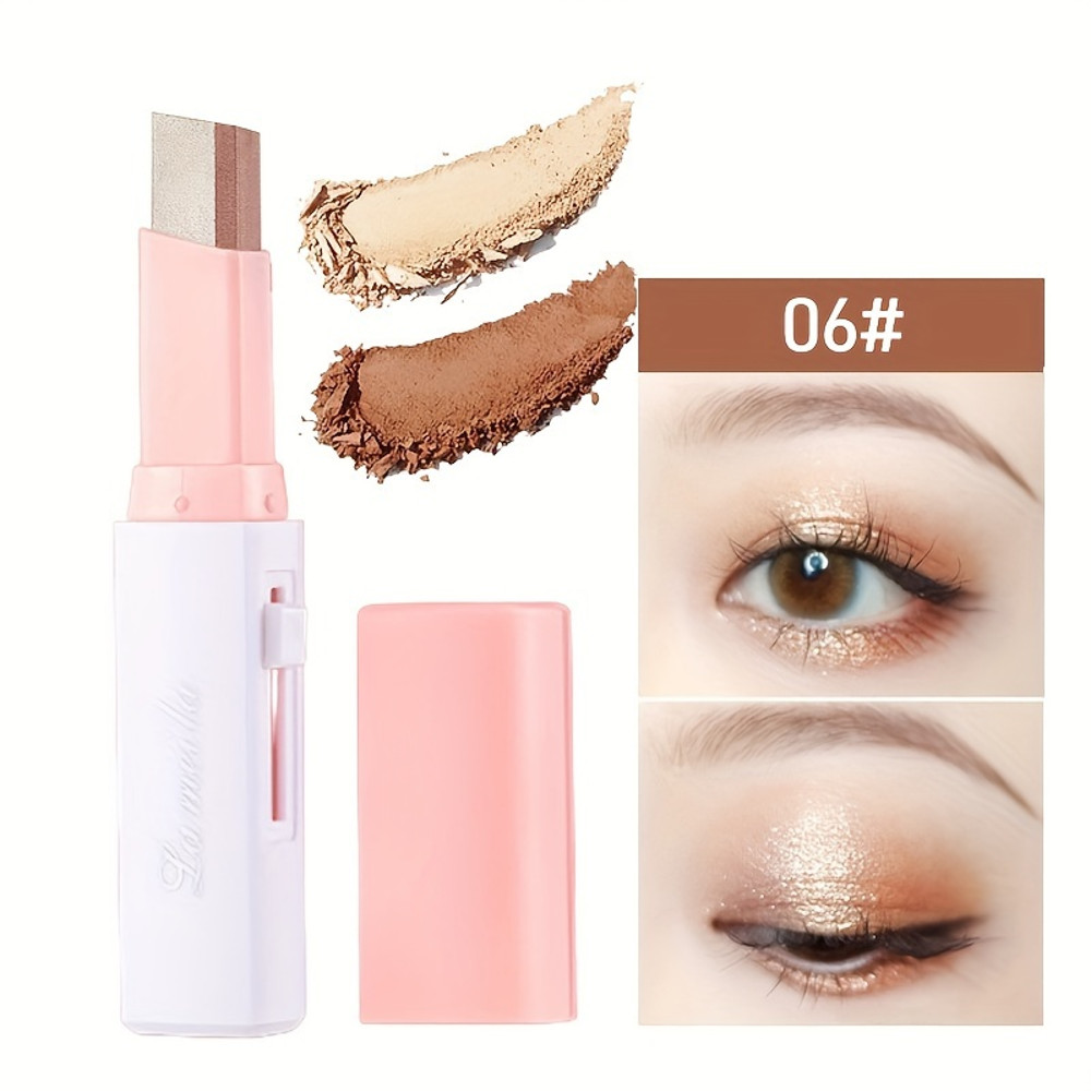 2-in-1 Pearly Highlighter & Eyeshadow Stick, Waterproof, Long-Lasting Glitter Makeup for Eyes