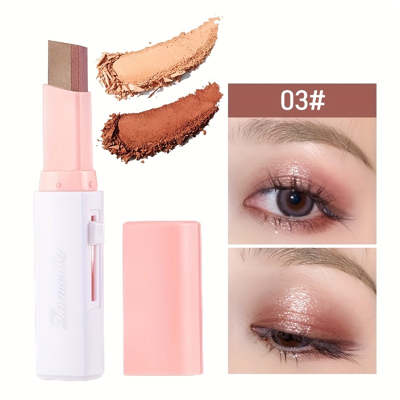 2-in-1 Pearly Highlighter & Eyeshadow Stick, Waterproof, Long-Lasting Glitter Makeup for Eyes