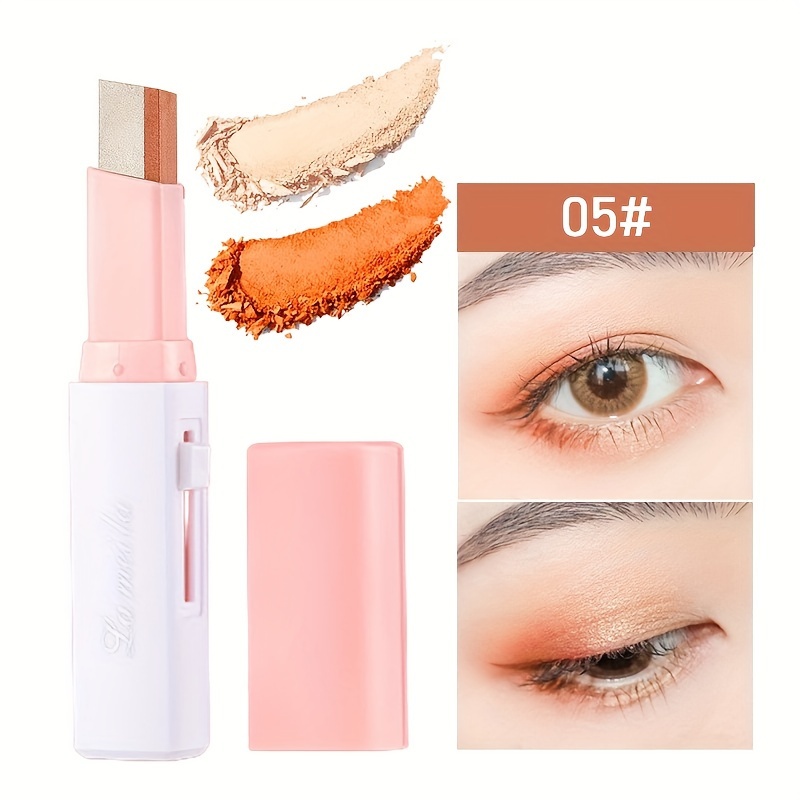 2-in-1 Pearly Highlighter & Eyeshadow Stick, Waterproof, Long-Lasting Glitter Makeup for Eyes