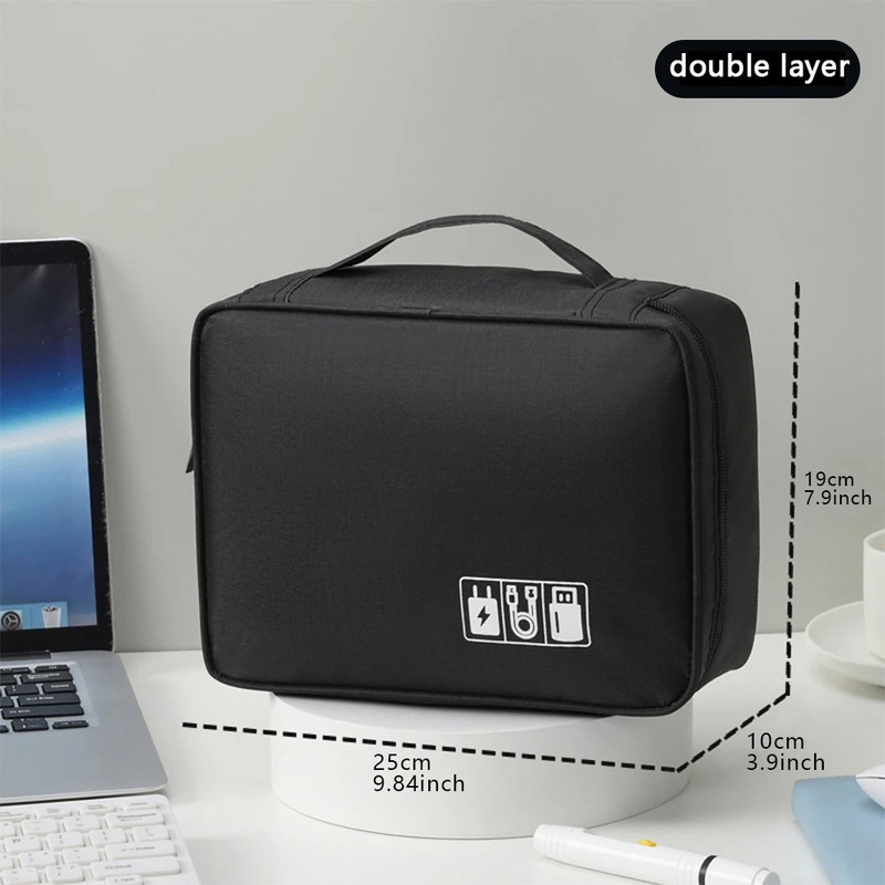 Large Capacity MultiFunction Digital Storage Bag for Travel Convenient Data Line Organizer