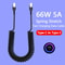66W 5A Fast Charging USBC Spring Car Cable Coiled TypeC to TypeC Data Cord for Xiaomi Huawei i