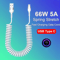 66W 5A Fast Charging USBC Spring Car Cable Coiled TypeC to TypeC Data Cord for Xiaomi Huawei i