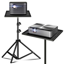 metal projector stand tray with 1/4" female thread adapter, easy installation sound card & accessories holder